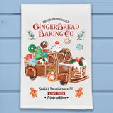 Gingerbread House Pickup Truck Christmas Kitchen Dish Towel