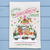 Gingerbread House Pickup Truck Winter Kitchen Dish Towel