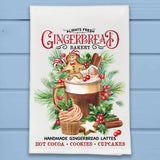 Gingerbread Baker Latte Cupcake Christmas Kitchen Dish Towel