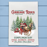 Farmhouse Horse & Carriage Rides Christmas Kitchen Towel