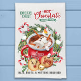 Snowman Hot Chocolate & Cookies Christmas Kitchen Dish Towel