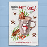 Reindeer Hot Cocoa Christmas Kitchen Dish Towel