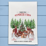 North Pole Reindeer Farm Christmas Kitchen Dish Towel