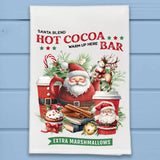 Santa's Reindeer Hot Cocoa Bar Christmas Kitchen Dish Towel