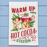 Warm Up Hot Cocoa Cookie Station Christmas Kitchen Towel