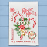 Candy Canes Handmade Happiness Christmas Kitchen Dish Towel