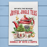 Joyful Jingle Teas Teapot Teacup Christmas Kitchen Towel