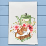 Floral Fall Warm & Cozy Tea Pot Kitchen Dish Towel