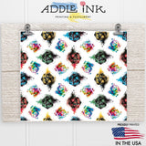 D20 Black & White Water Color Dice Pattern Insulated Mug/Tumbler