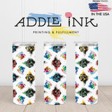 D20 Black & White Water Color Dice Pattern Insulated Mug/Tumbler