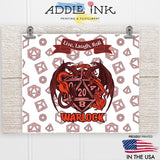 Warlock D20 Fantasy RPG 20oz Skinny Tumbler