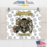 Paladin D20 Fantasy RPG 20oz Skinny Tumbler