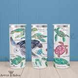 Sea Turtle Breeds 20oz Skinny Tumbler