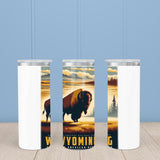 Wyoming State Animal Vintage Digital Art 20oz Skinny Tumbler