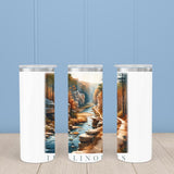 Illinois Landmark & Landscape Watercolor 20oz Skinny Tumbler