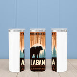 Alabama State Animal Vintage Digital Art 20oz Skinny Tumbler