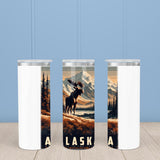 Alaska State Animal Vintage Digital Art 20oz Skinny Tumbler