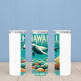 Hawaii State Animal Vintage Digital Art 20oz Skinny Tumbler