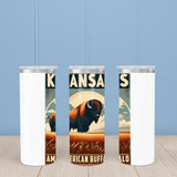 Kansas State Animal Vintage Digital Art 20oz Skinny Tumbler