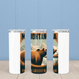 Montana State Animal Vintage Digital Art 20oz Skinny Tumbler