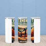 Vermont State Animal Vintage Digital Art 20oz Skinny Tumbler
