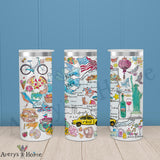 New York State Map 20oz Skinny Tumbler