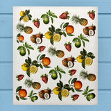 Tropical Fruit Pattern Swedish Dish Cloth Sponge