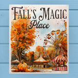 Fall's Magic Place Fair Carnival Swedish Dish Cloth Sponge