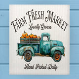 Farm Fresh Pumpkins Pickup Truck Swedish Dish Cloth Sponge