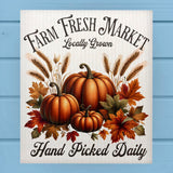 Farm Fresh Market Pumpkins Swedish Dish Cloth Sponge