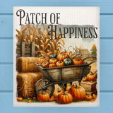 Fall Pumpkin Patch of Happiness Swedish Dish Cloth Sponge