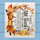 I Will Give Thanks to the LORD Fall Pumpkin Dishcloth