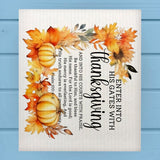 Enter into HIS Gates with Thanksgiving Pumpkin Dishcloth