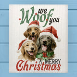 We Woof You a Merry Vintage Christmas Dishcloth