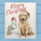 Rudolph the Red-Nosed Retriever Christmas Dishcloth