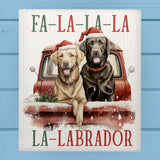 FA-LA-LA-LA Labrador Retriever Christmas Dishcloth