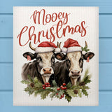 Cows' Mooey Christmas on the Farm Swedish Dish Cloth Sponge