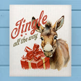 Jingle all the Way Donkey Farm Christmas Dishcloth