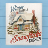 Winter Wishes Snowflake Kisses Christmas Dishcloth