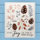 Find Joy in the Little Things Winter Forest Dishcloth