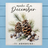 Make it a December to Remember Pine Cone Dishcloth