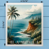 Hawaii Landmark & Landscape Watercolor Dishcloth