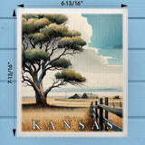 Kansas Landmark & Landscape Watercolor Dishcloth