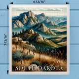 South Dakota Landmark & Landscape Watercolor Dishcloth