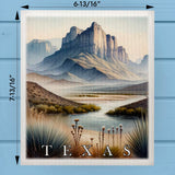 Texas Landmark & Landscape Watercolor Dishcloth