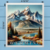 Wyoming Landmark & Landscape Watercolor Dishcloth