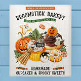 Broomstick Bakery Halloween Treats Swedish Dish Cloth Sponge