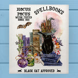 Black Cat Approved Spellbooks Halloween Dishcloth