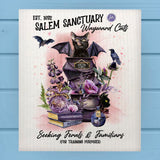 Black Cat Salem Sanctuary Halloween Dishcloth