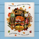 Leave Are Falling Autumn is Calling Fox Dishcloth